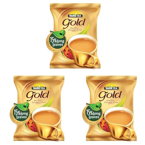 Image of Tata Tea Gold | Assam teas with Gently Rolled Aromatic Long Leaves | Rich & Aromatic Chai | Black Tea | 100gram|Powder (Pack of 3)