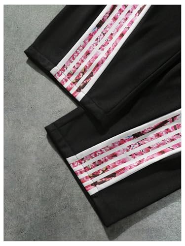 SOLY HUX Men's Baggy Sweatpants Y2k Striped Side Drawstring Elastic Waist Wide Leg Pants Streetwear4