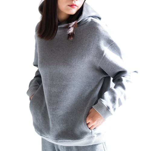 [もちはだ] 防寒裏起毛 あったか裏起毛 スエット フード付き メンズ レディース ユニセックス 男女兼用 日本製 国産 TOWN プルオーバー パーカー (JP, アルファベット, L, グレー)