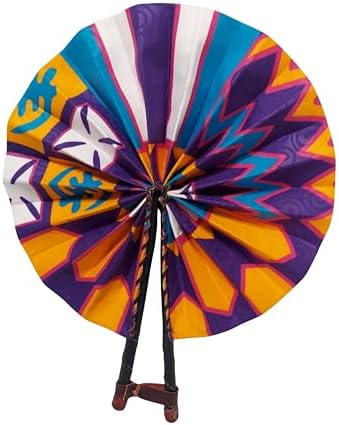 Éventail pliable en tissu africain fait à la main pour télévision africaine
