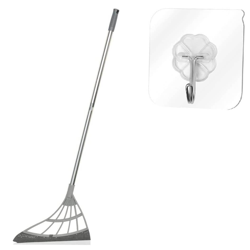 Hill Clean Multifunction Magic Broom Wipe Squeeze Silicone Mop Bathroom Wiper Broom,Easy Cleaning Magic Wiper Window and Floor and Free 1 Sticky Hooks(Multicolour Choice) Pack of 1.