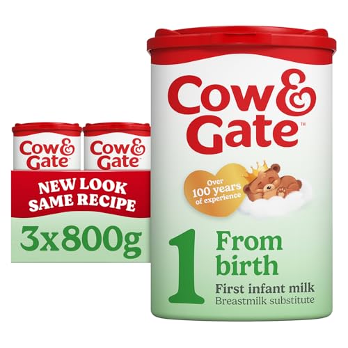 Cow & Gate First Baby Milk Formula Suitable from Birth Pack of 3 x 800 g