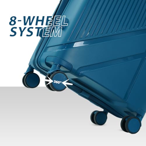 Image of AMERICAN TRAVELLER Poineer Trolley Bag | Expandable Travel Luggage Bag | Large Polypropylene Hardshell, Expandable, 8 Disc Wheels, TSA Type Lock