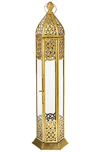 Orientalische Laterne aus Metall & Glas Muluk klar | orientalisches Windlicht | Marokkanische Glaslaterne für innen… – Bild 3