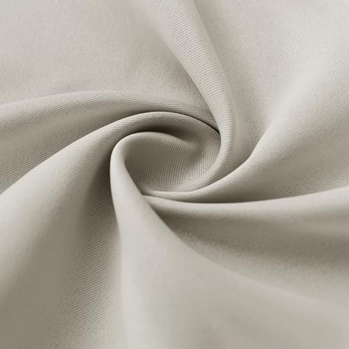 RYB HOME Kitchen Curtains Blackout - Thermal Insulating Small Window Curtains for Bathroom Basement Bedroom Cafe Classroom Light Block Drapes, W 34 x L 48 inches, Natural, 2 Panels