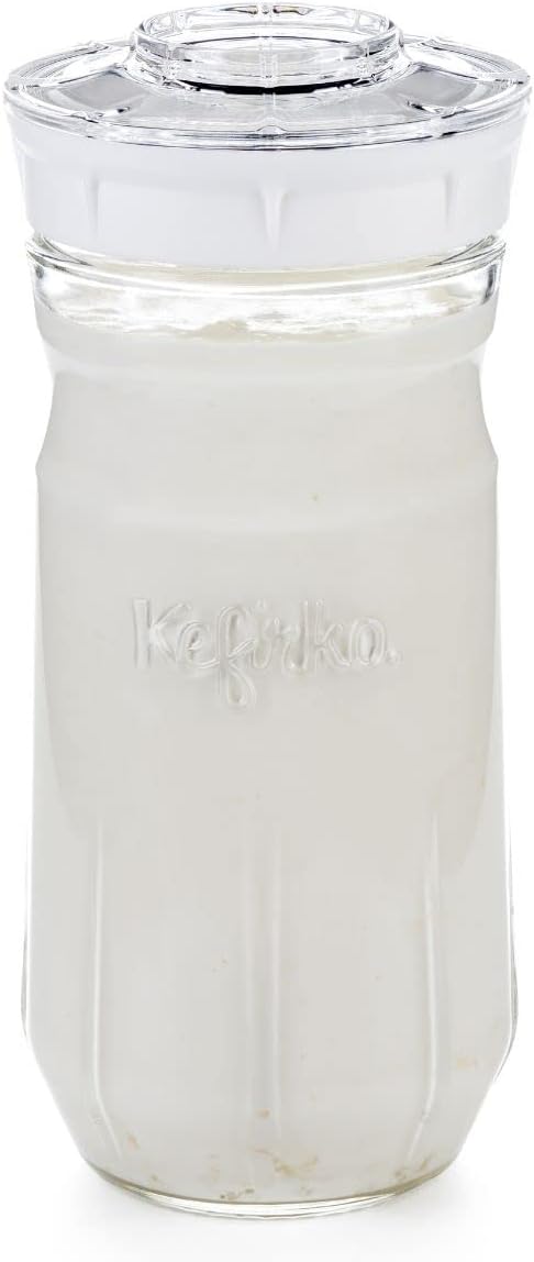 – Kefirko The Ideal Set to Make Milk Kefir or Water Kefir at Home (1.4 Litres) white