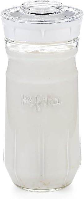 Kefirko The Ideal Set to Make Milk Kefir or Water Kefir at Home (1.4 Litres) white