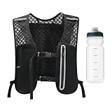 F Fityle Chaleco de hidratación, Mochila para Senderismo al Libre para Hombres y Mujeres, Chaleco Deportivo Ligero y Reflectante, Bolsa para Deportes al, Negro