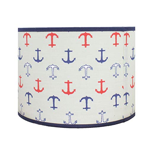 Pam Grace Creations Nautical Lamp Shade, Grey | Blue | Red , 9 x 9 x 7 Inch (Pack of 1) Pam Grace Creations Nautical Lamp Shade, Grey | Blue | Red , 9 x 9 x 7 Inch (Pack of 1)