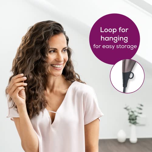 Beurer HC 17 Hair Dryer, Compact Hair Dryer with Folding Function, 2 Heat & Blow Levels, 1300 Watts, Overheat Protection and Professional Mouthpiece, Foldable Travel Hair Dryer with Hanging Loop - Image 5
