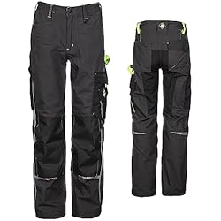 Ropa De Trabajo En Obra Stenso Prisma Pantalon de Trabajo para Hombre - Resistentes y con numerosos Bolsillos - Gris/Verde EU50