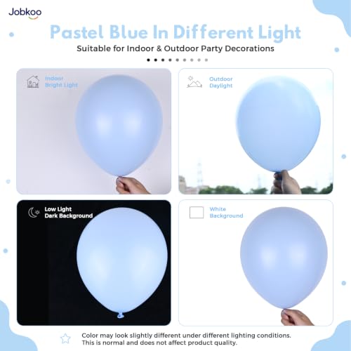 Image of Jobkoo Pastel Blue Balloons 12 Inch, 50Pcs Light Baby Blue Latex Balloons