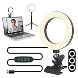 Tragbaren Notebooks Beleuchtung videokonferenz ringlicht lampe können für Fernarbeiten, Studien, Live-Übertragungen, Make-up, YouTube und Tiktok für Videokonferenzen verwendet werden. Mit dem Ringlicht können Sie problemlos Bilder aufnehmen. Deine Selfies sind natürlicher und schöner. Das Paket beinhaltet: 1 × Ringlicht, mit USB-Kabel, 1 × Clip und 1 × Stativ.