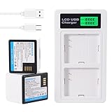 GOROFO 2-Pack Arlo A-1 A-1B A-1C Battery and Charger, for Arlo Pro, Pro 2，VMC4030 VMC4030P VMS4230...