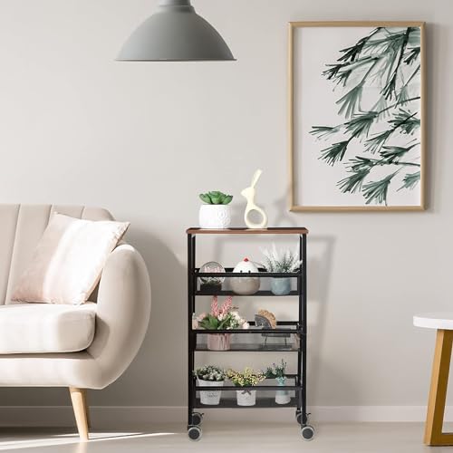 Rustic Pantry Cart with Wheels