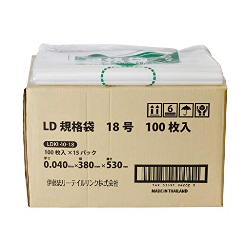 伊藤忠リーテイルリンク LD規格袋 0.04mm 18号 100枚入