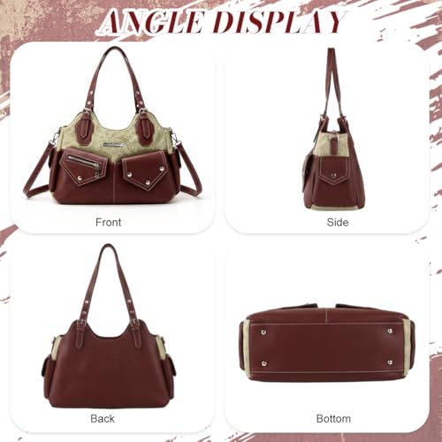 Image of PALAY Shoulder Bag for Woman Vintage PU Leather Women Handbags Punk Retro Crossbody Bags for Women
