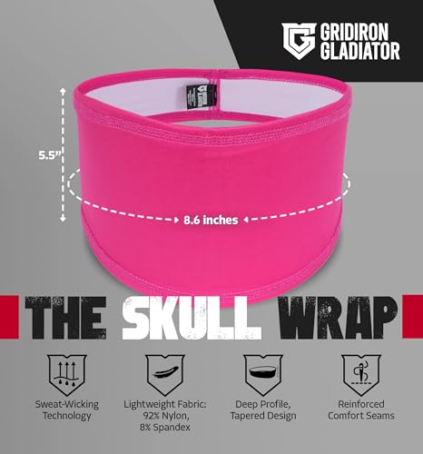 Gridiron Gladiator Football Bandana - Football Headband, Men Head Wrap, Sports Headband - Breast Cancer Awareness Skull Wrap - Mens Workout Headbands