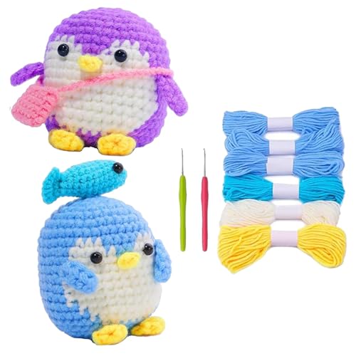 Generisch penguinn - Juego de ganchillo para principiantes | Kit de ganchillo para animales rellenos, kit de ganchillo para principiantes para adultos con paso a paso