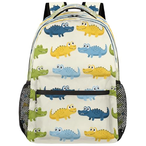 Mochila escolar de viaje para laptop de 15.6 pulgadas con diseño de cocodrilo