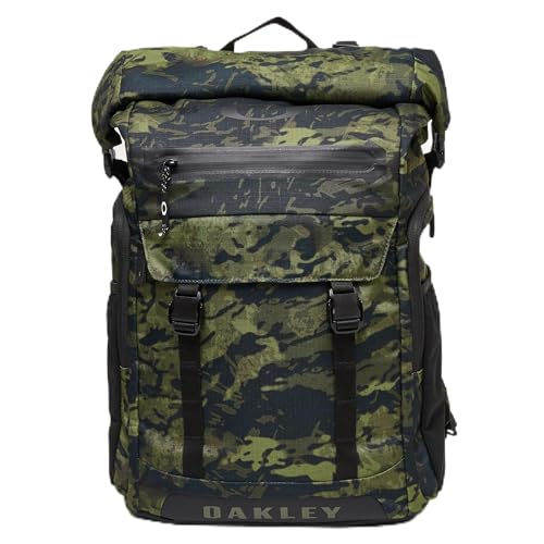 Oakley Backpacks Road Trip Terrain - Mochila reciclada de 25 L, color verde camuflaje tigre, talla única