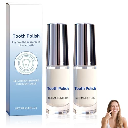 2Pcs Instant Tooth Polish Tooth Paint Natural Whitening Tooth Paint Gentle and Safe Formula Portable Whitening Paint for Teeth Long-Lasting Results Regain Whiter Smile (5ml/Bottle)