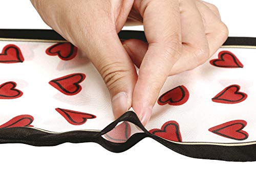 Allegra K Silky Skinny Scarves Ribbon Heart Print Long Hairband Handbag Wrap4