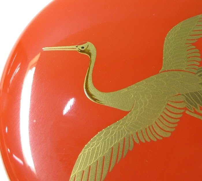 Amazon.co.jp: 【G0126】茶道具加賀蒔絵師池田喜斎(喜一)曙塗鶴蒔絵棗