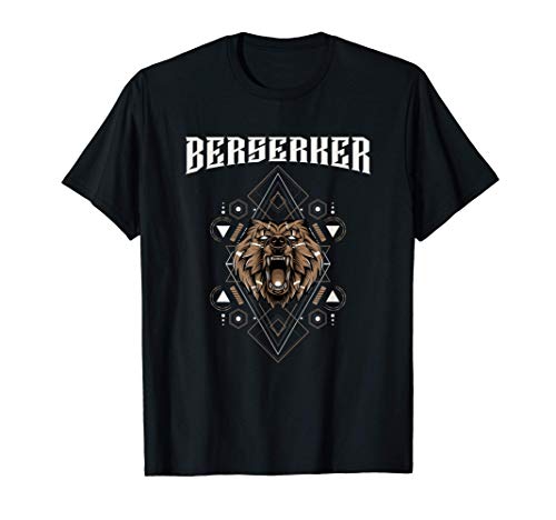 T-shirt Berserker Vikings de urso, Preto, S