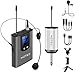 HOTEC UHF Wireless Headset Microphone/Lavalier Lapel Mic with Bodypack Transmitter and Mini Rechargeable Receiver 1/4