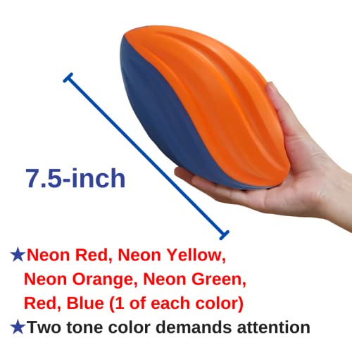 Macro Giant 7.5 Inch Pu Soft Foam Spiral Football, Set Of 6, Assorted Colors, Training Practice, Kid Toy, Yard Game, Preschool #TOP3