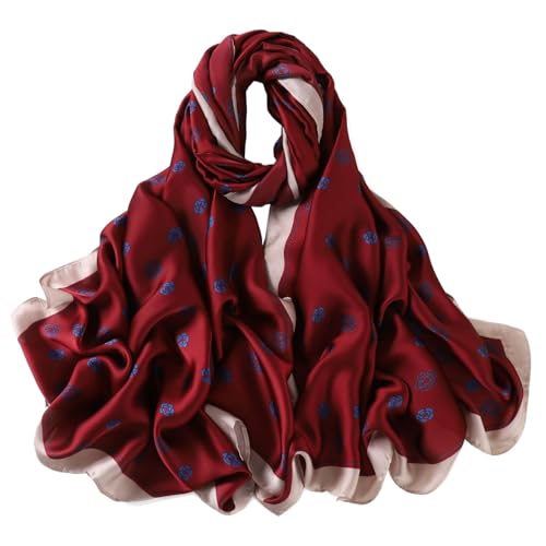 Image of ZDMHSH Fashion Scarves Scarf 100% Silk Feeling Scarf Silk Like Scarves Long Lightweight Sunscreen Shawls for Women