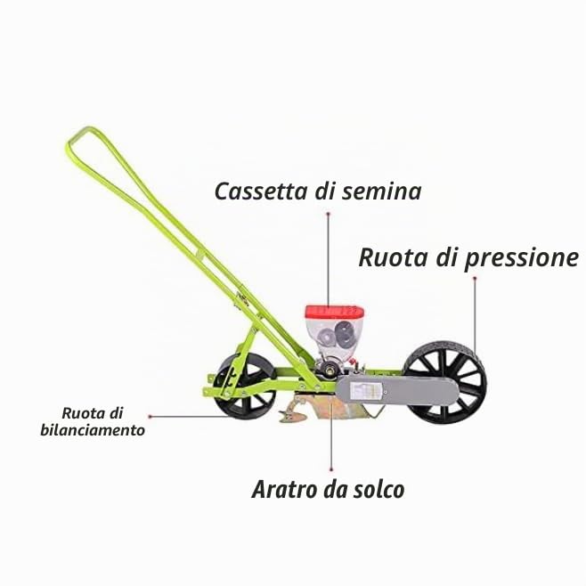 Seminatrice di precisione per seminatrice a fila, spargitori da giardino, piante di canapa, prezzemolo, cavolo, ravanello, ecc. per piccoli giardini