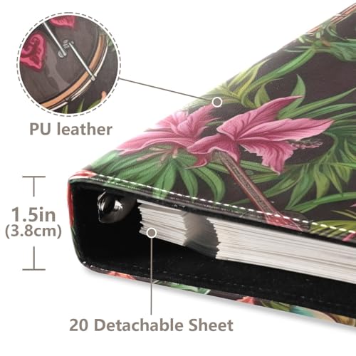 Álbum de Fotos Autoadhesivo DIY Scrapbook Cinco De Mayo con Tambores y Flores Tropicales, Encuadernador de 3 Anillos, 40 Páginas, 8x10 para Memorias miniatura 4