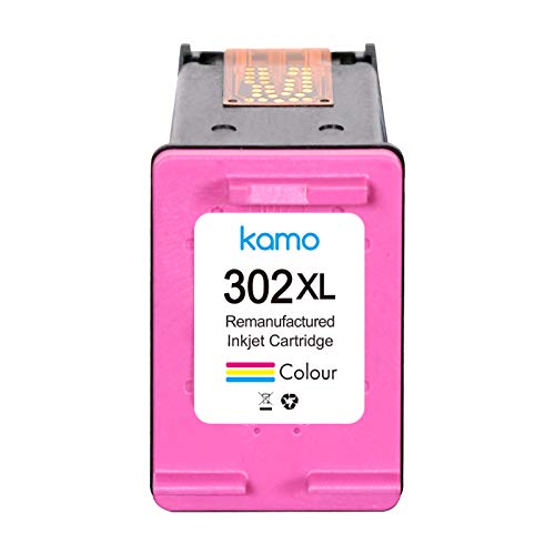 Kamo 302XL Cartuchos de Tinta Compatible con HP 302 302XL HP Envy 4520 4525 4524 4527 4522 4528 Officejet 3833 4658 3834 3830 3831 4654 4650 Deskjet 3630 2130 3636 1110 3633 3632 3638 (1xColor)