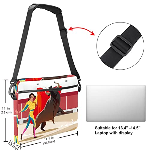 Bolso bandolera para laptop Border Collie y funda maletín multicolor de 14 pulgadas para oficina 5