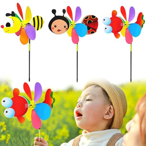 Animal Windmill, 3 Pieces Garden Windmills, Windmills Children, 3D Windmill, Wind Spinner, Garden Decoration, Windmills for Balcony, Patio, Garden