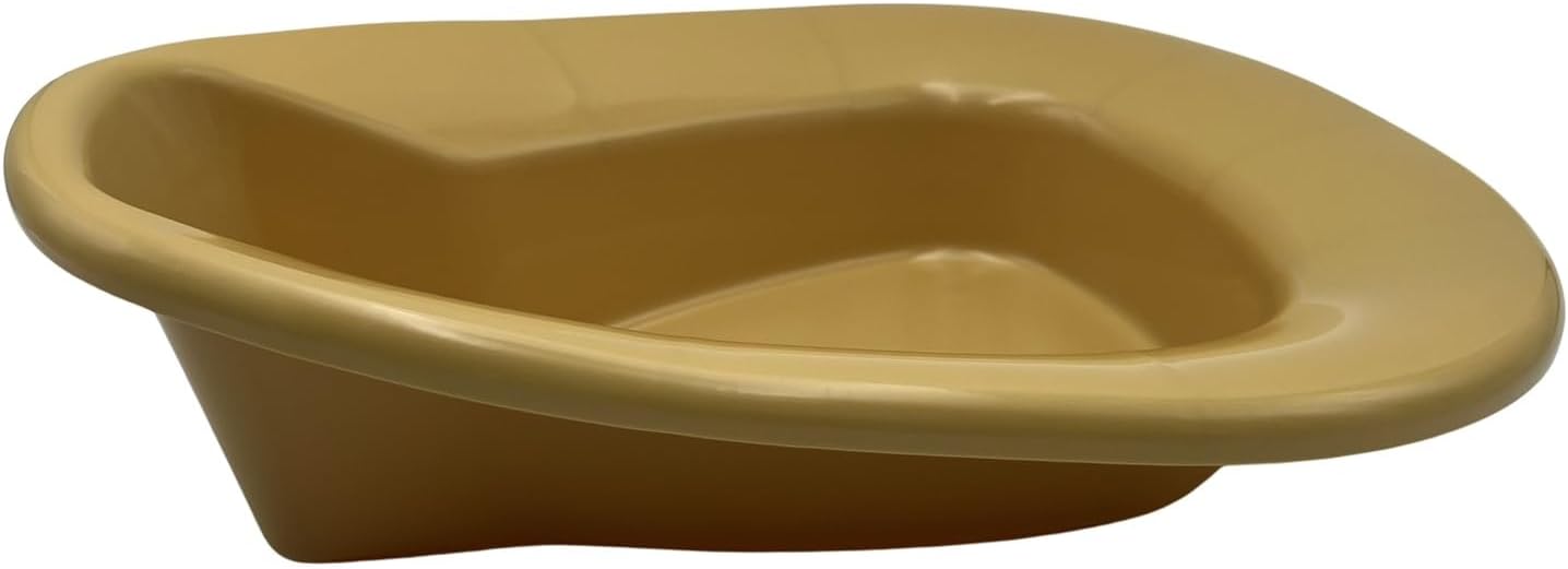 2 Pack Heavy Duty Portable Deluxe Stackable Contour Bedpan, Gold