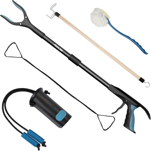 Jellas 5Pcs Hip Kit for Seniors, Hip Replacement Kit After Surgery, Hip Replacement Recovery Kit with Grabber, Sock Aid, Leg Lifter