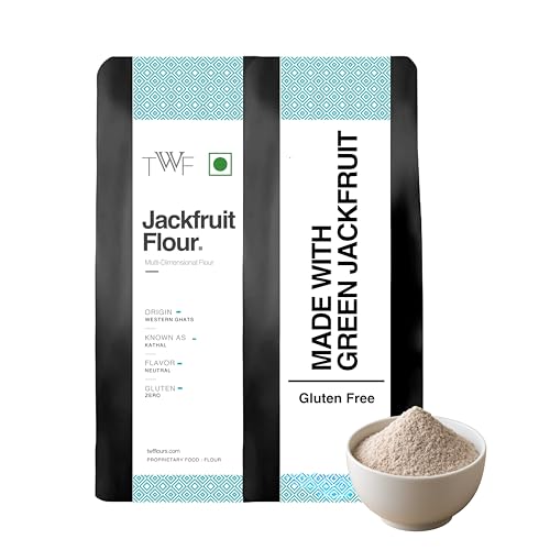 TWF Raw Jackfruit Flour | 500g | 100% Naturally Processed Kathal Atta | Fine Ground | Helps Control Blood Sugar | Gluten-Free | Zero Bitterness | No Preservatives