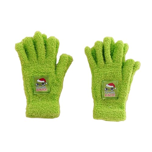 Muffel Festtagsmuffel 2 Paar Handschuhe | Kuschelhandschuhe Neon Grün | Lustige Winterhandschuhe mit Sprüchen „ICH HASSE WINTER“ & „ICH HASSE KÄLTE“ | Unisex Einheitsgröße | Stretch, Weich, Warm