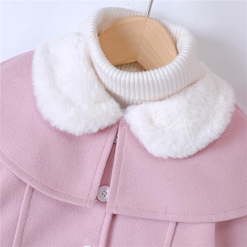 Toddler Baby Girls Wool Blend Coat Fle𝐞ce Lapel Shawl Button Down Dress Outwear Trench Jacket Winter 5t down Coat Girls4