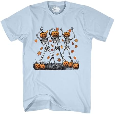 Halloween Pumpkin Skeleton Head Shirt Spooky Tee Dancing Retro Scary Unisex T-Shirt Novelty Gift T Shirt
