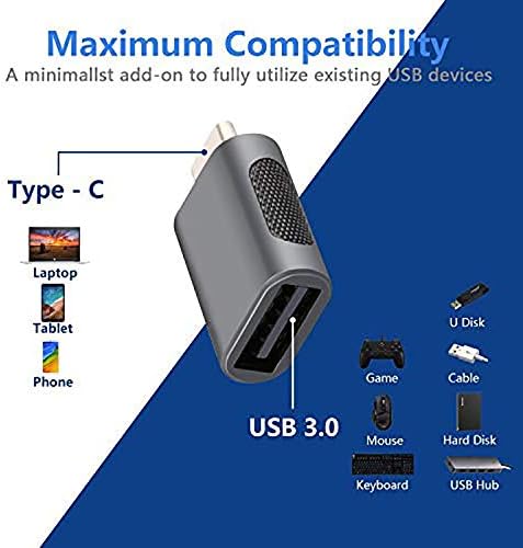 COSMIC TECHNOLOGIES (UK) USB C to USB Adapter (2 Pack),, Type C to USB adapter, USB C to USB A Fast Charge/Super Speed Grey