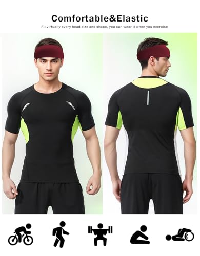 Image of Headbands for Men & Women, Sweat Headband Non-Slip Sweatband Sports Running Cycling Yoga Basketball Workout Football Training