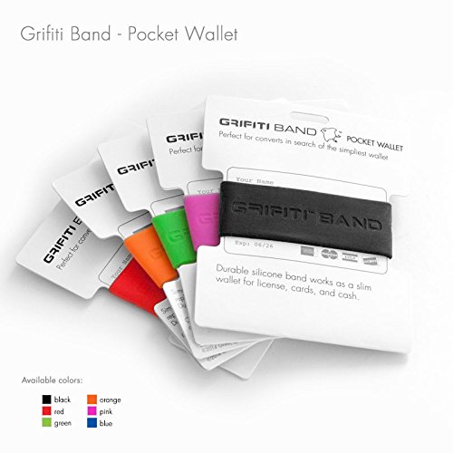 GRIFITI Band Joes Landscape Front Wide Pocket Wallet Slim Colorful Rubber Silicone Grip Card Cash Strap Strong Money Holder2