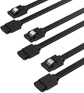 SABRENT SATA III (6 Gbit/s) Straight Data Cable with Locking Latch for HDD/SSD/CD and DVD Drives (3 Pack - 20-Inch) in Black (CB-SFK3)