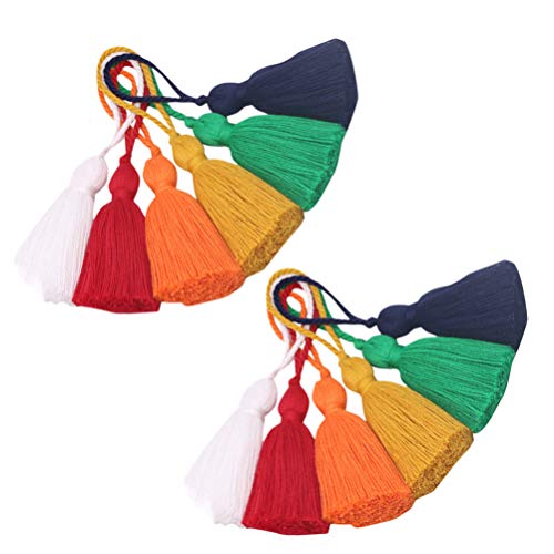 EXCEART 12Pcs Borlas de Seda de Marcador de Seda de Cetim Pom Pom Borla Artesanal Macio Mini Borlas