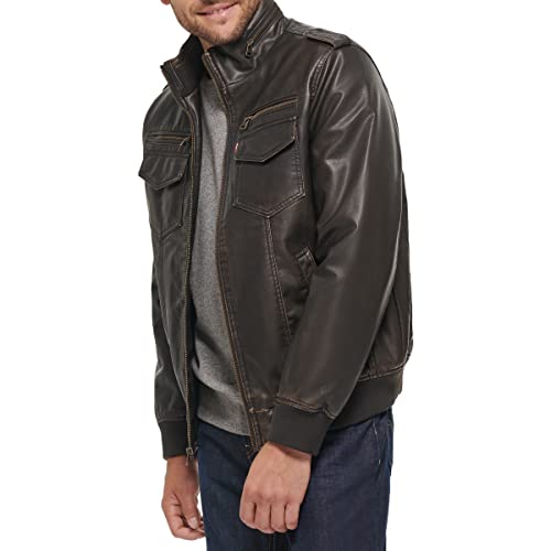 Image of Levi's Men's Vintage Deer Faux Leather Aviator Bomber (Standard and Big & Tall)