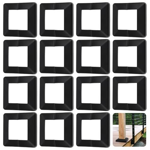 INTERWARM 15 cache Base de Poteau Noir Cache Poteau en PVC de 4 x 4 pouce de Diamètre Style Fendu...